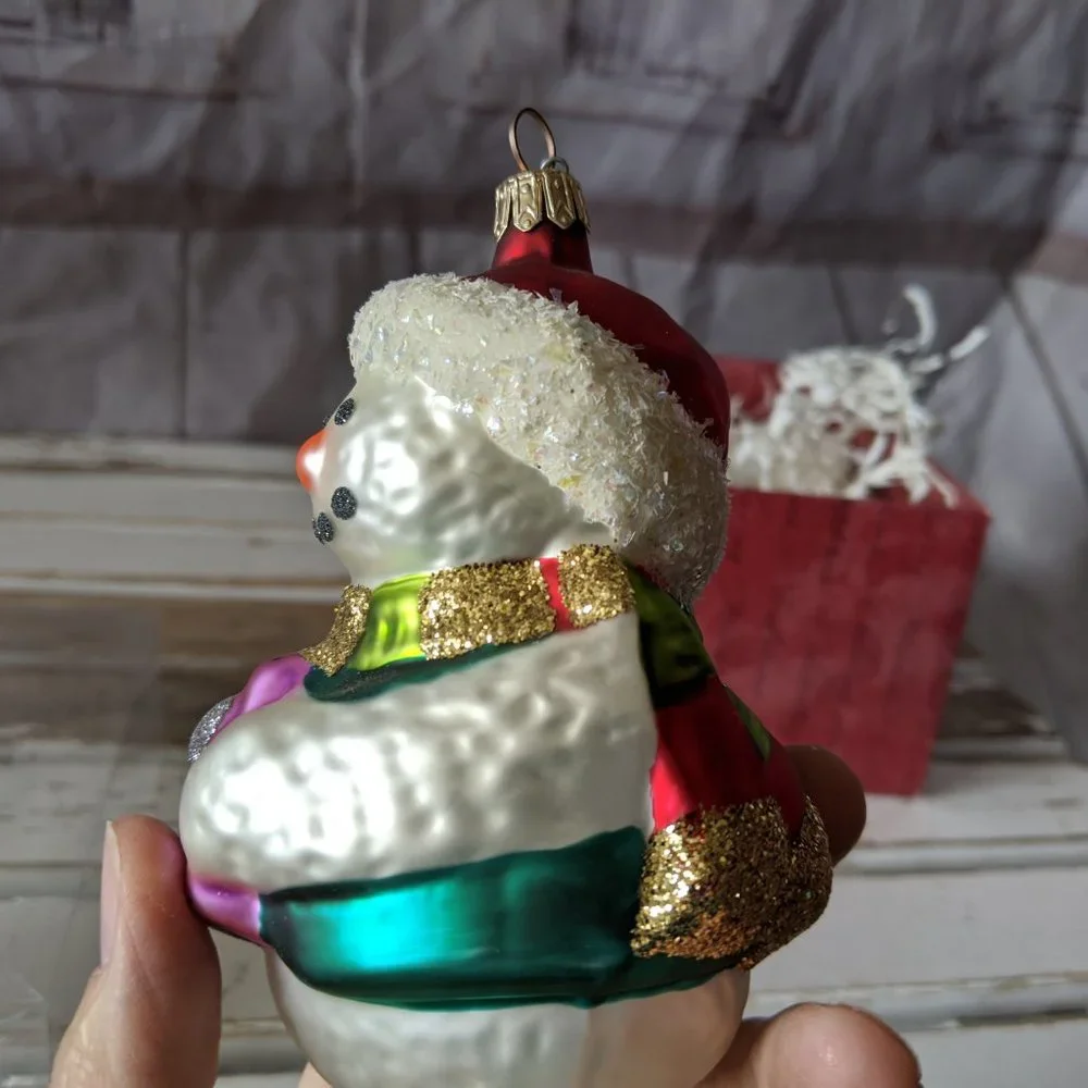 Hallmark 1999 Jolly Snowman Blown Glass Crown‎ Refl